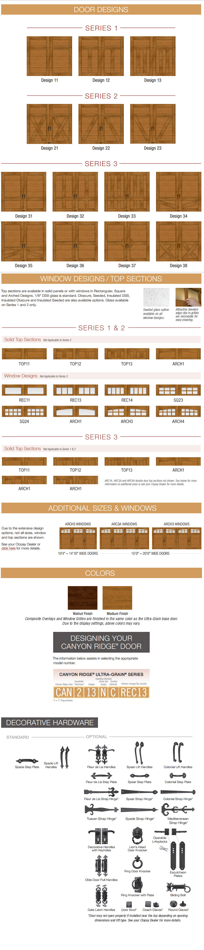 Canyon Ridge Ultra-Grain Design Options Canyon Ridge Ultra-Grain Design Options